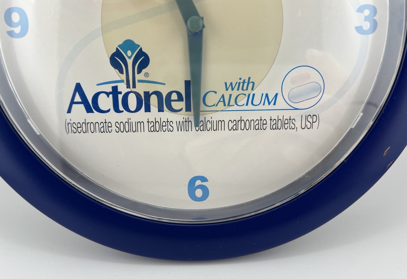 Vintage Actonel With Calcium Pharmaceutical Promotional Advertising Clock