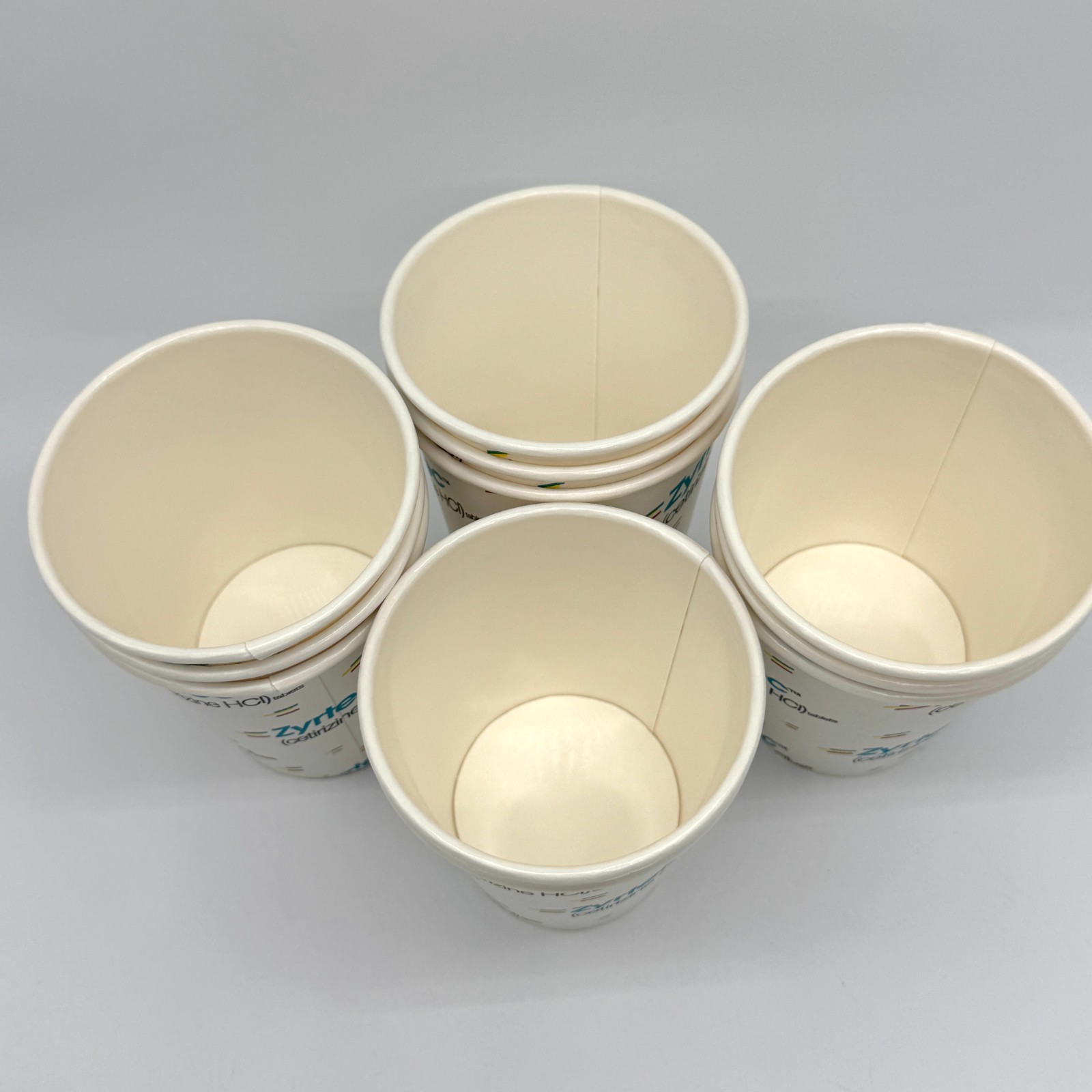 Vintage Zyrtec Pfizer 90s Promo Paper Cups x11 Pharmaceutical Deadstock