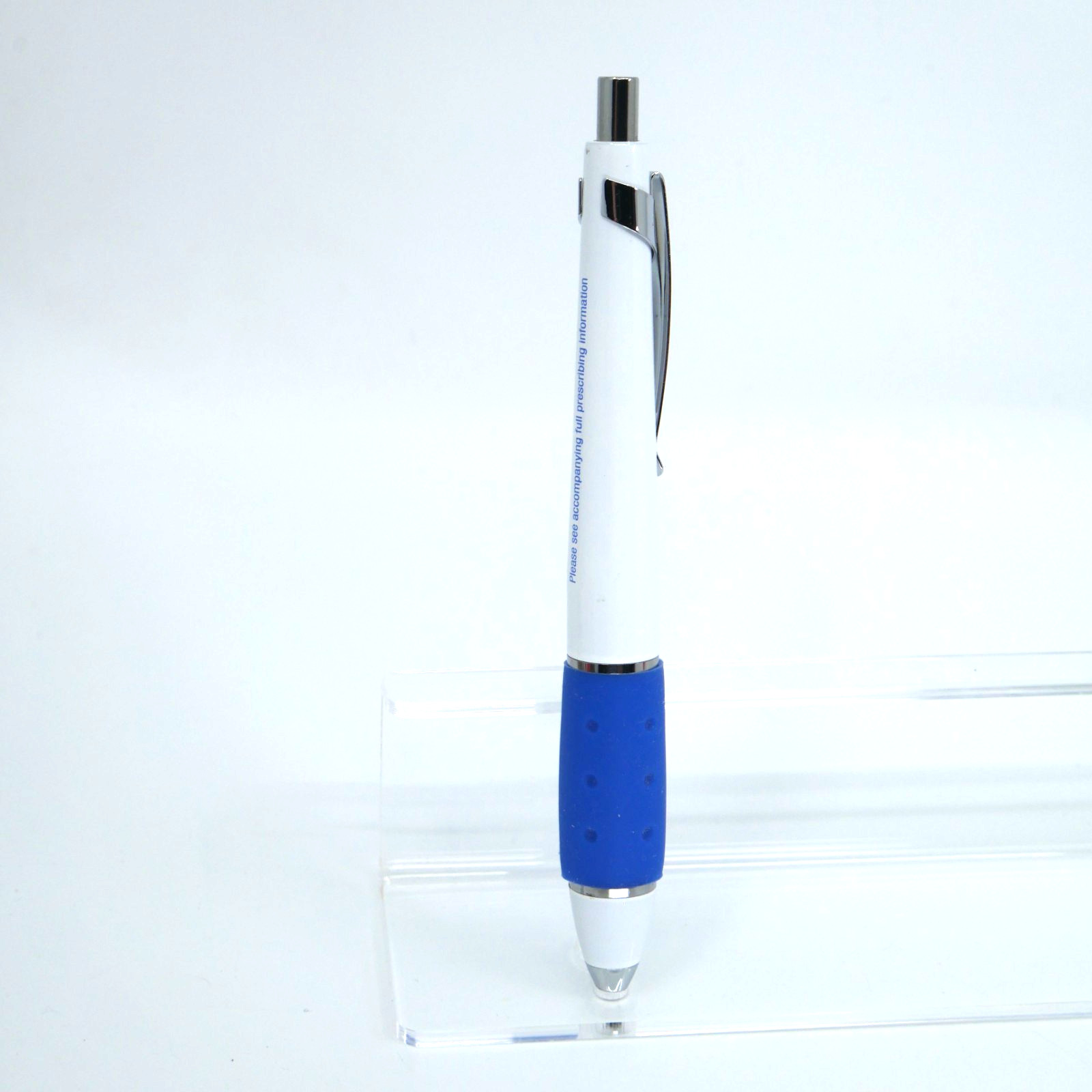 Rare Pfizer Geodon Drug Rep Pharmaceutical Metal Pen Blue White Fat Pen Grip