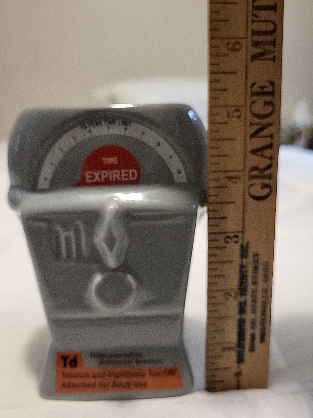 Medical Vaccine Advertising Tetanus Diphtheria Expired Parking Meter Vase USA