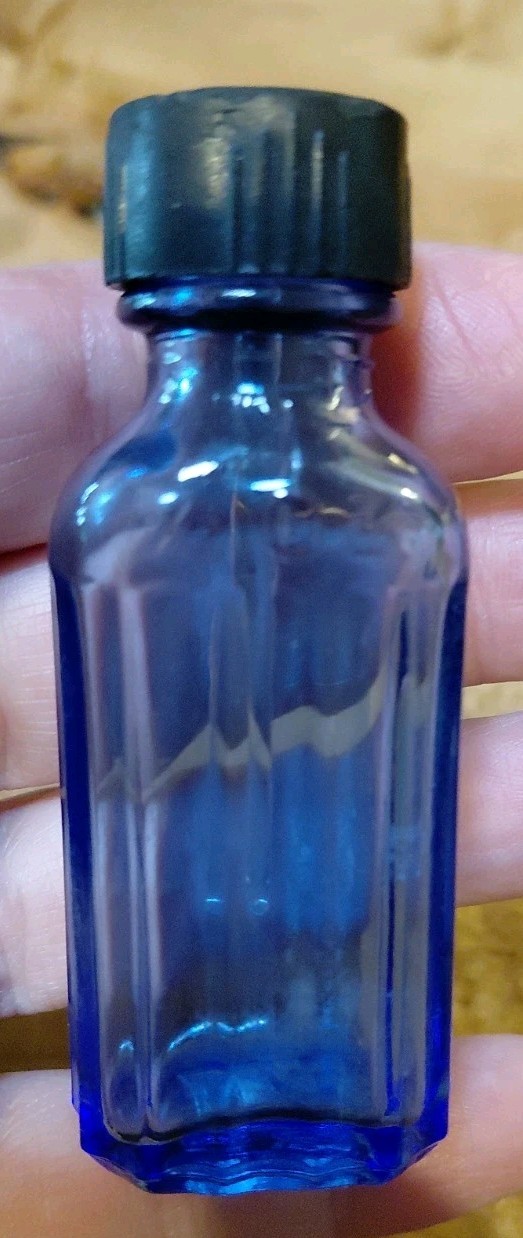 VTG. Blue Rexall Puretest Tincture of Iodine Bottle W/ Glass Dauber (10) Extra