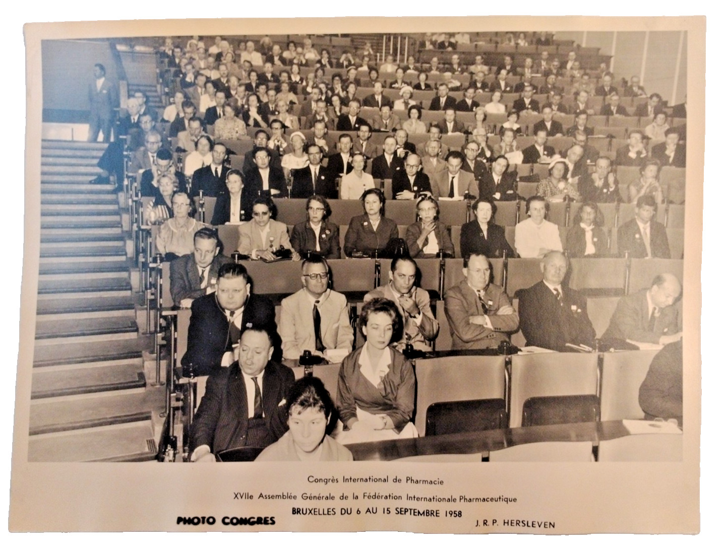 Lot/2- 1958 Real Press Photo International Congress Of Pharmacy General Assembly