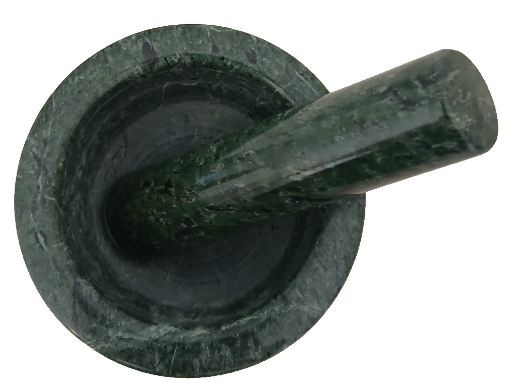 Green Natural Stone Marble Footed Mortar & Pestle 4″x3.77″