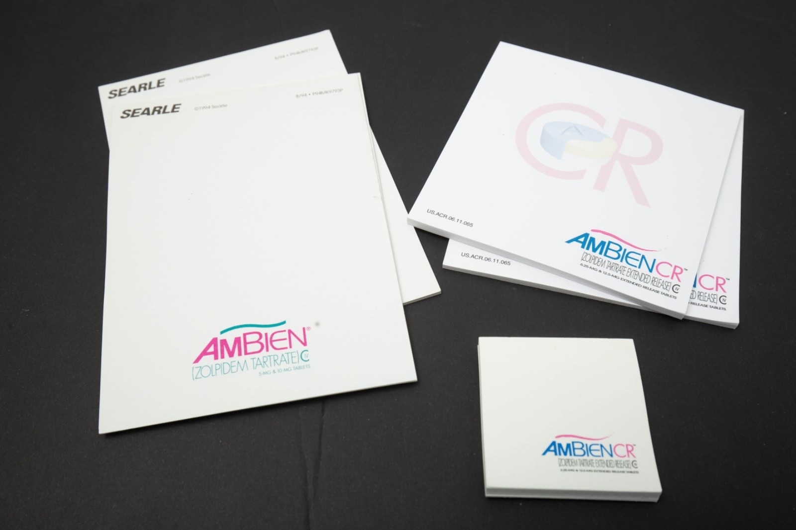 Pharmaceutical Drug Rep AmBien CR Partial Sticky Note Pads Searle Ephemera