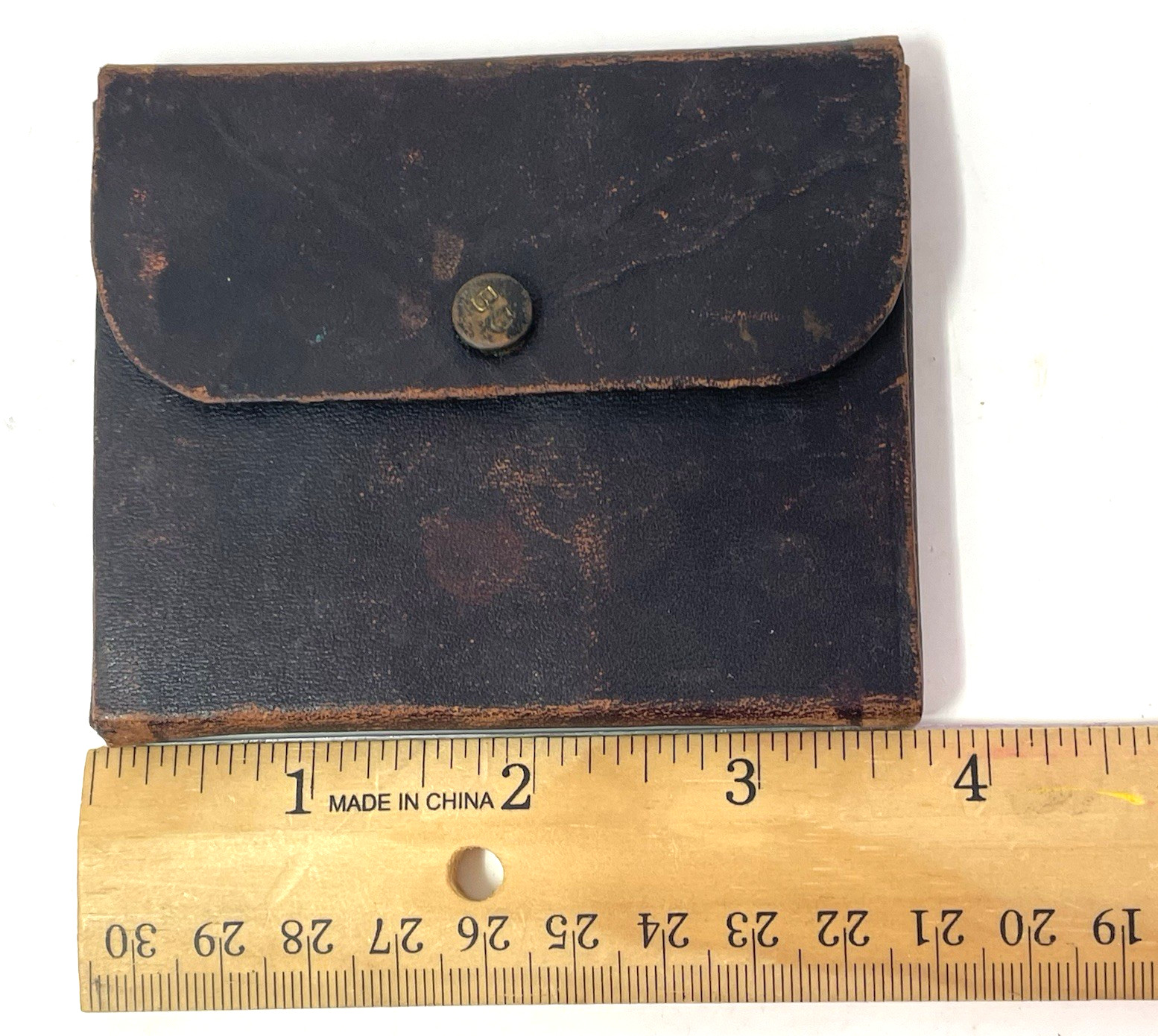 EMPTY Antique Leather Physician’s Folding Wallet Case – Vintage Medical Field