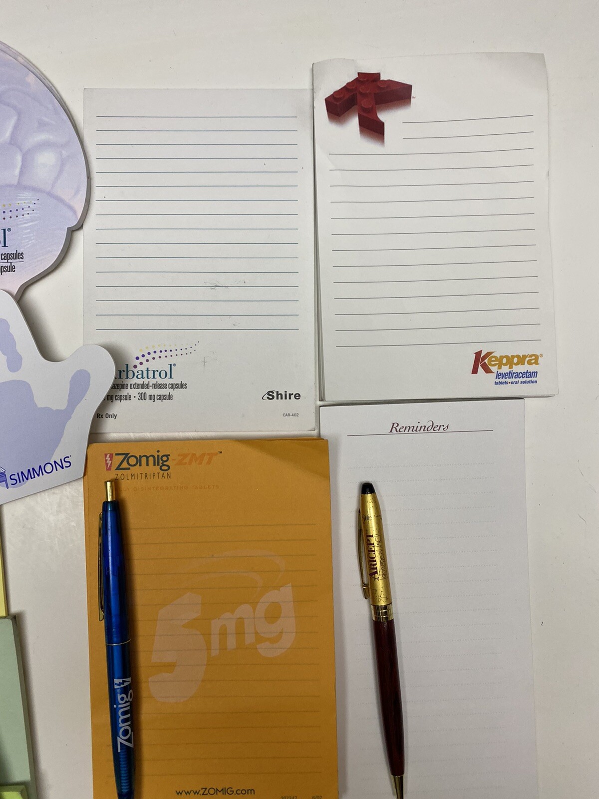 Pharmaceutical Drug Rep Notepads (22) and Pens (14) Miscellaneous Lot