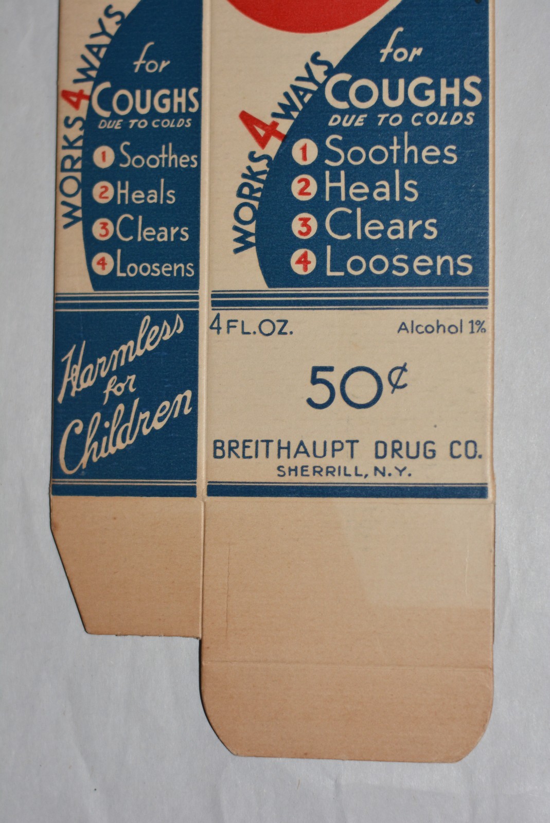 “STOPPO For Coughs” Syrup Medicine Advertising Box Breithaupt Drug Co., N.Y.