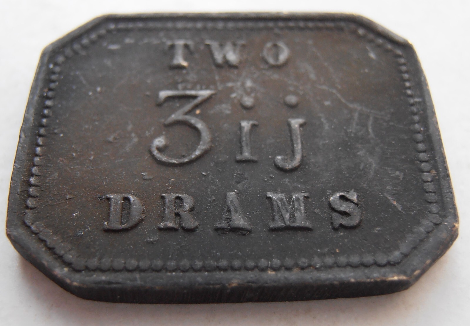 Victorian Two Drams Apothecary Weight Standard W&TA