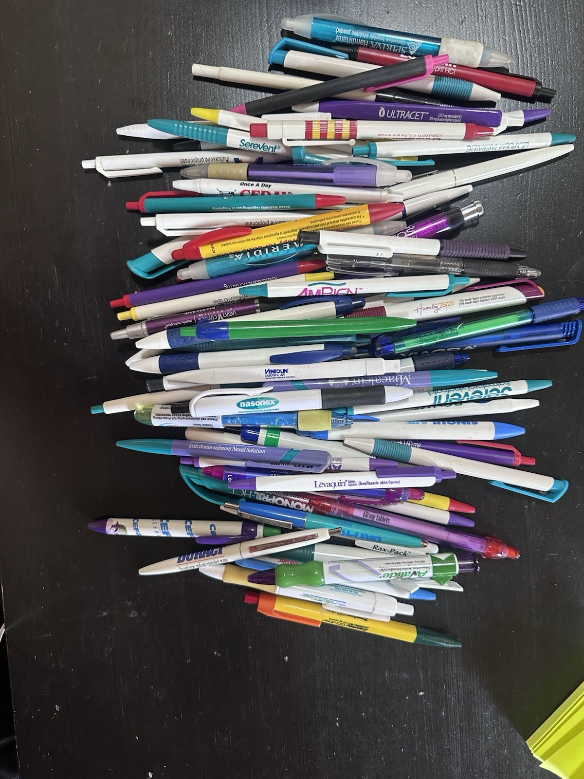 Lot of 75 Pharmaceutical Click Pens Drug Reps Ambien Claritin Paxil Allegra