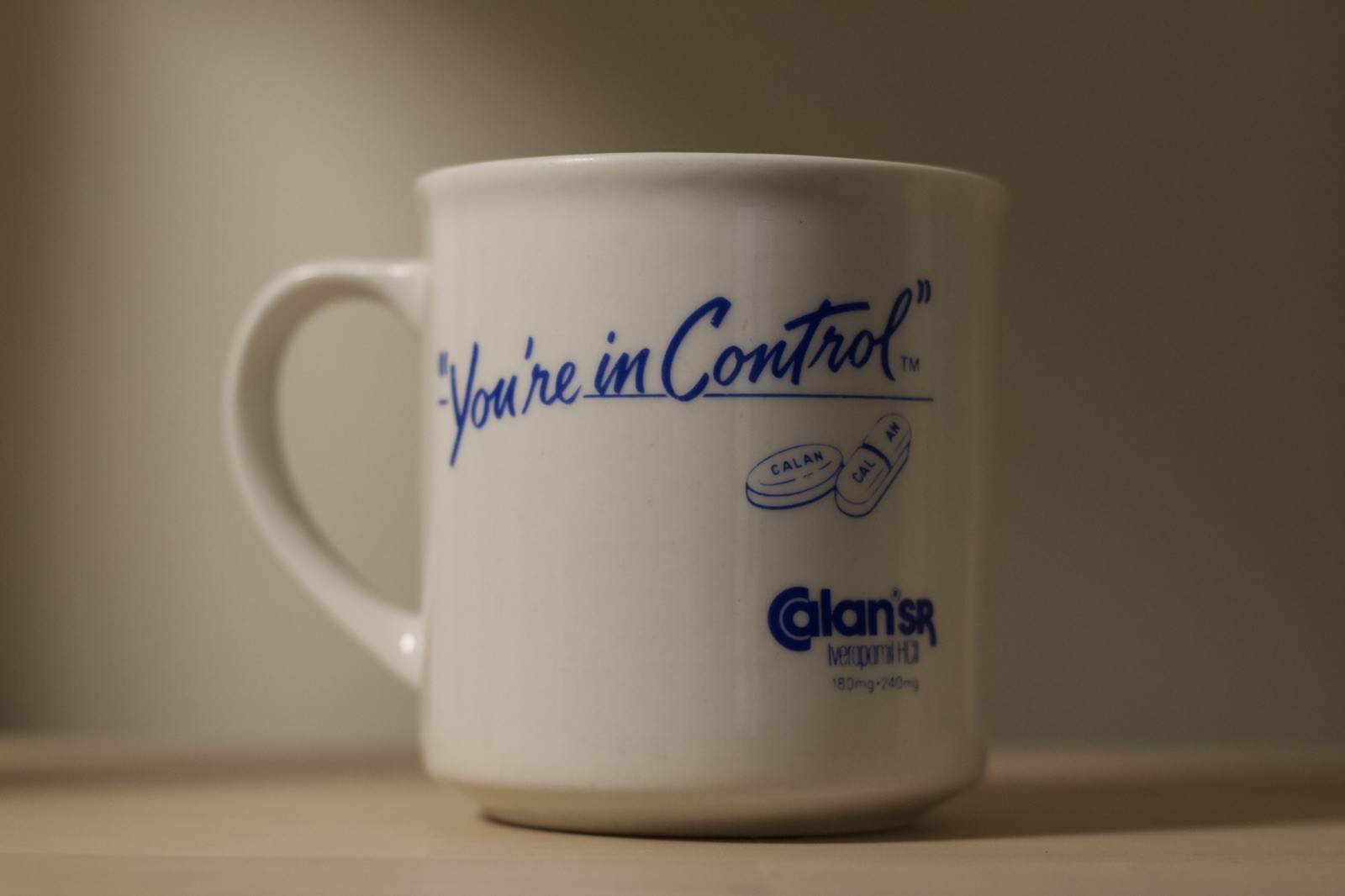 Vintage Drug Rep “You’re in Control” CALAN Sr Pharmaceutical Promotional Mug