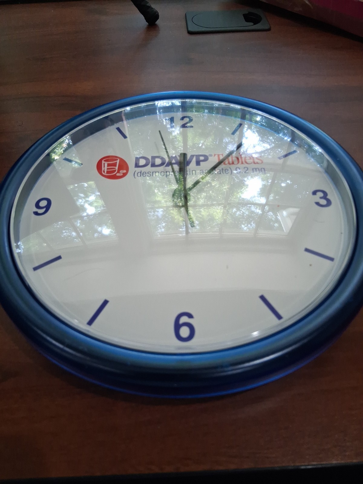 Rare Vintage Pharmaceutical Drug Rep Promo Item – 10″ Blue/White Wall Clock