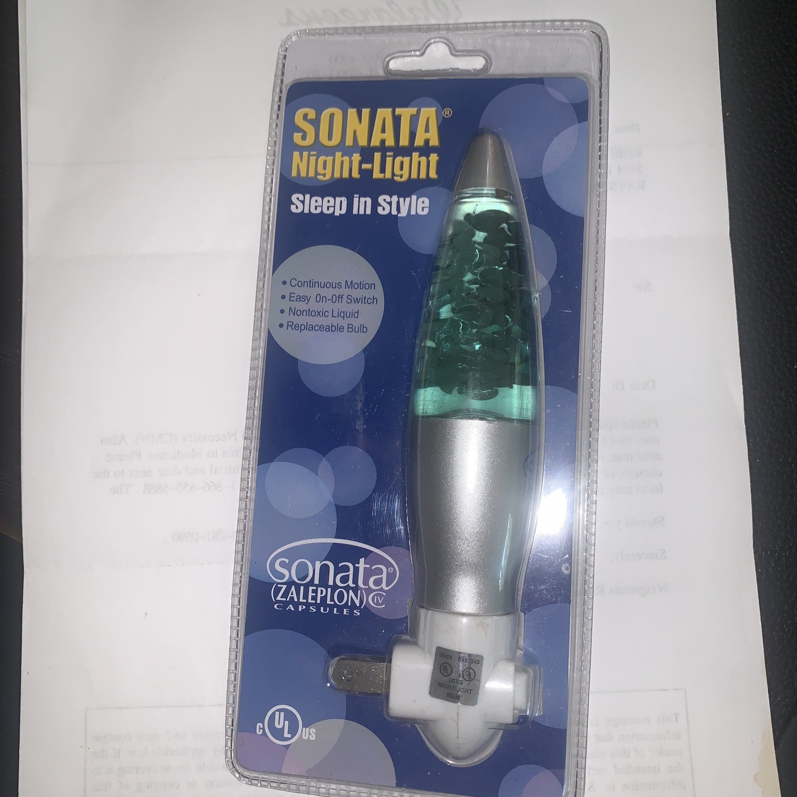 Sonata Night Light pharmaceutical drug rep collectibles vintage New Sealed