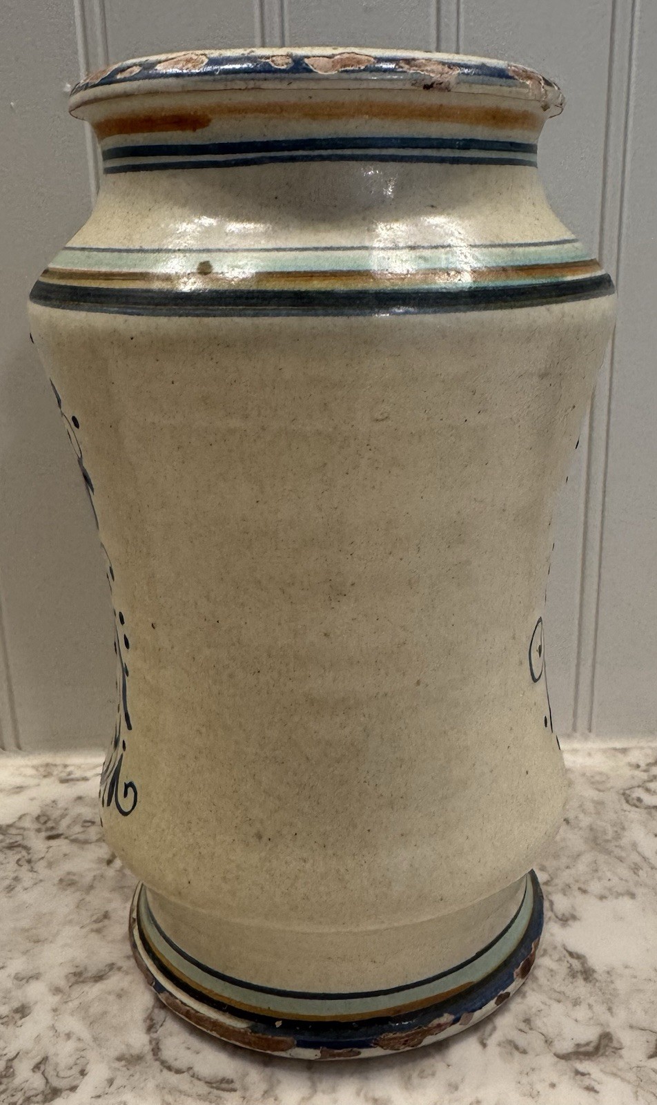 Italian Maiolica Pottery Albarello Pharmacy Drug Jar