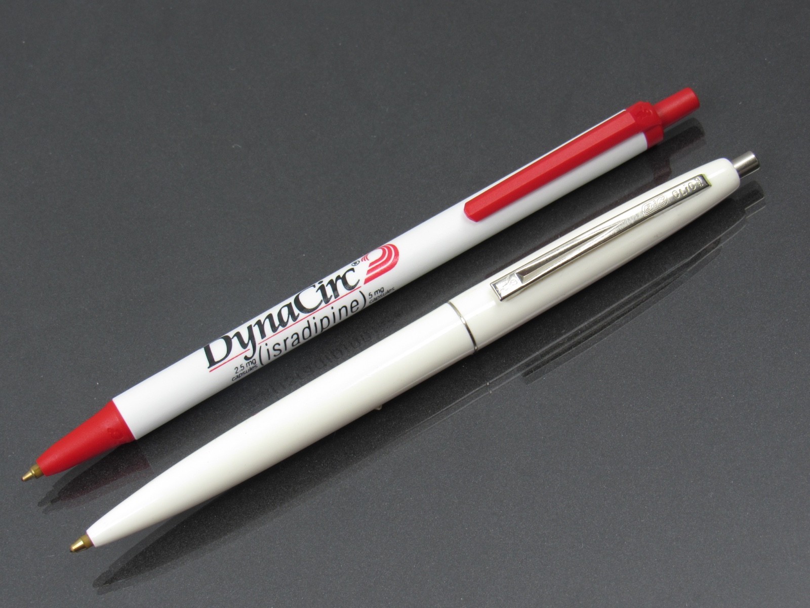Lot of 2 DynaCirc PENS Drug Rep Pharmaceutical Promo Medical Advertising by BIC