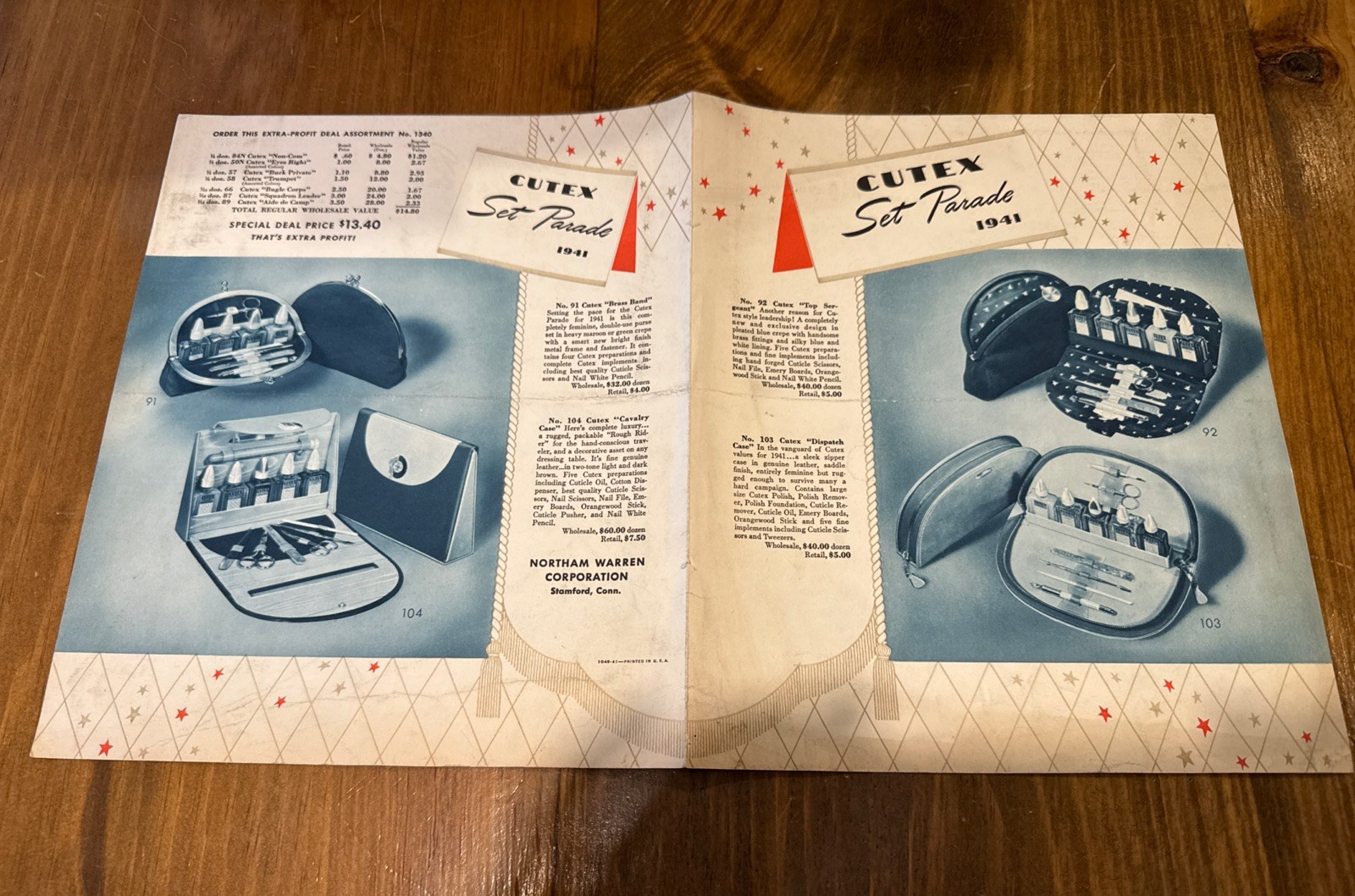 1941 Cutex Set Parade Dealer Catalog Manicure Sets Drugstore Advertising