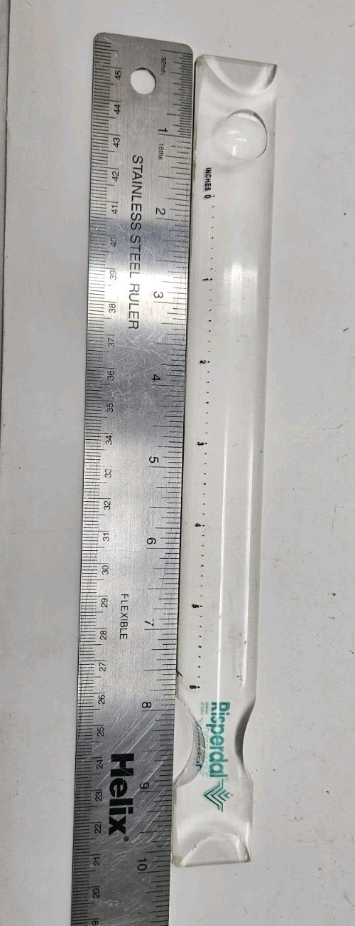 VTG Risperdal Risperidone Drug Rep Swag Hard Plastic Acrylic Magnifying Ruler