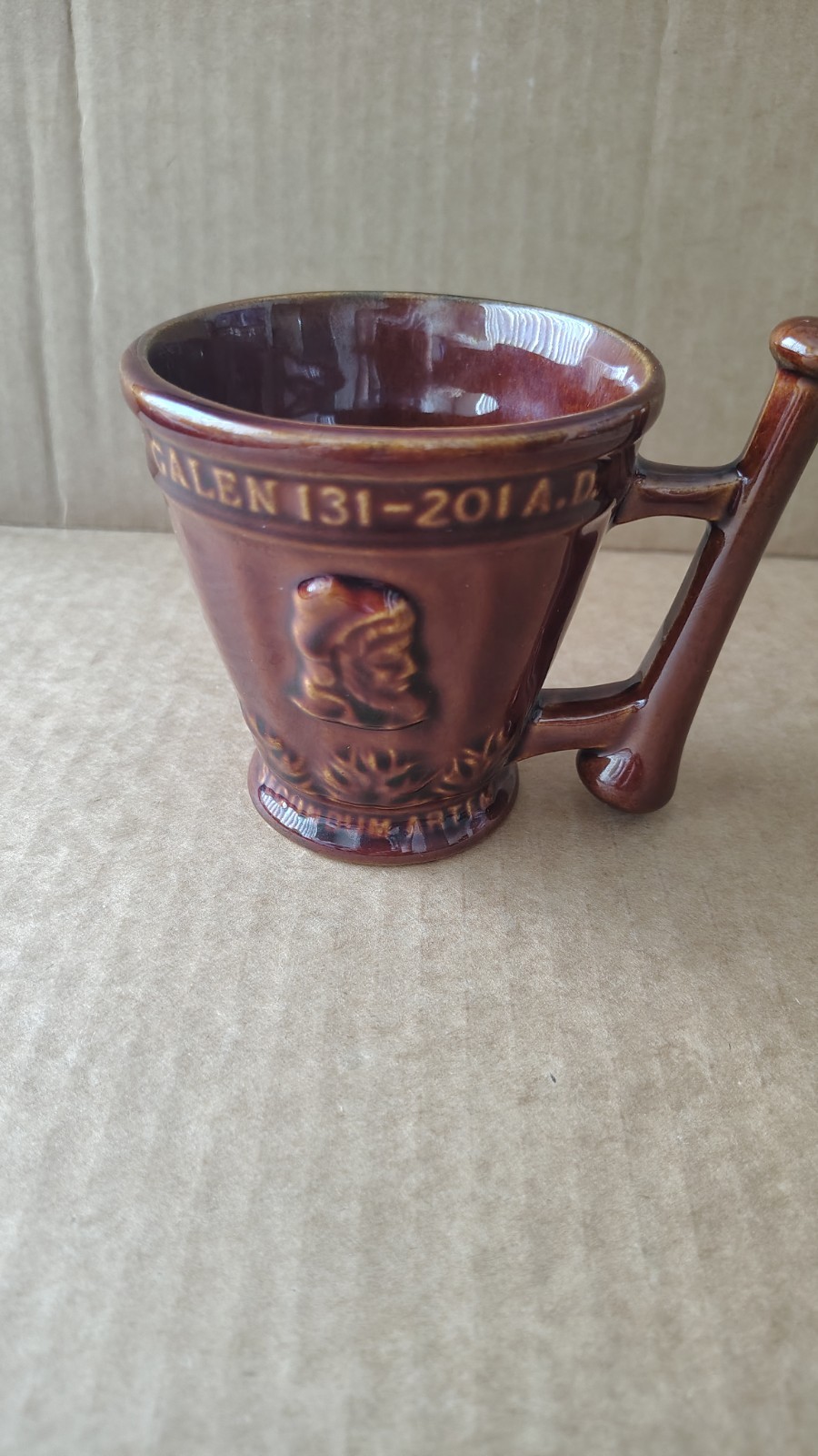 McCoy Pottery MUG Apothecary Mortar & Pestle Schering Pharmaceuticals Coricidin