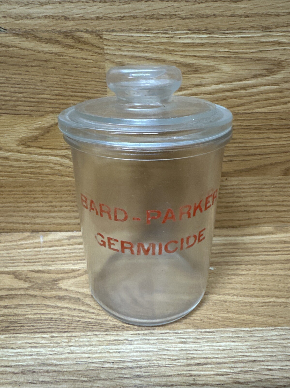 Vintage RARE Bard-Parker Germicide Glass Jar Medical 6” Early 1900’s