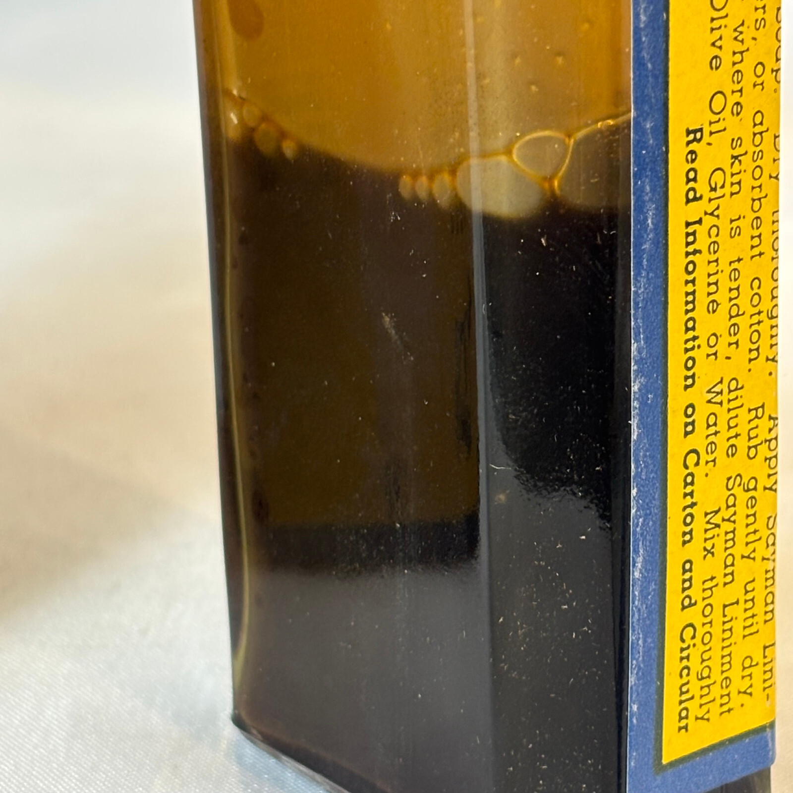 Vtg Sayman Liniment Bottle 3 oz In Original Box Clear Glass
