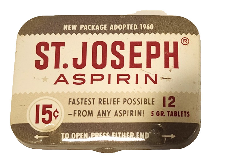 Vtg. Medication Tins , Set of 4,St. Joseph,Amitone, Isodettes,Natures Remedy