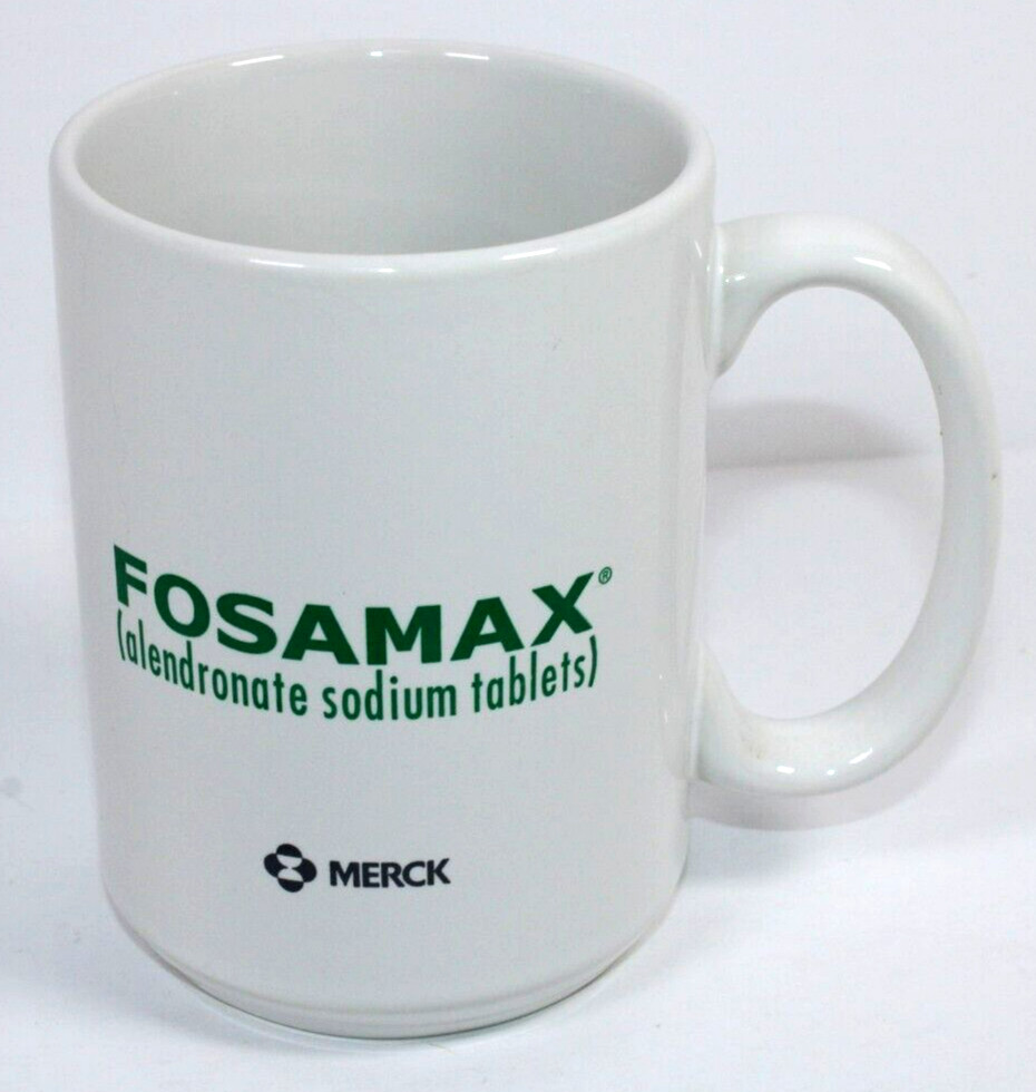 Fosamax (Alendronate Sodium Tablets) Merck Medical Drug Rep Coffee Tea Cup Mug