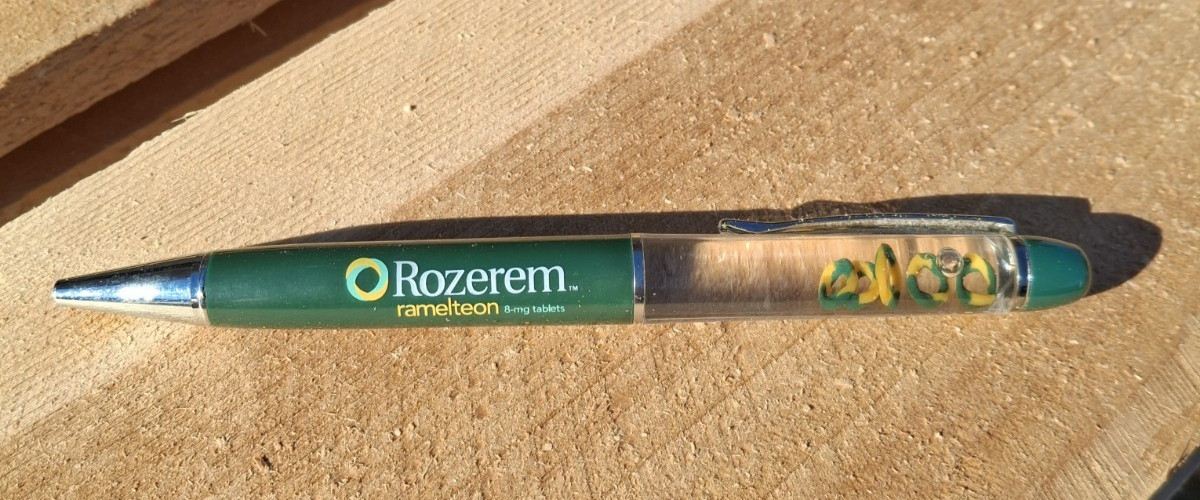 ROZEREM Collectible Metal Pharma Floaty Pen HTF Drug Rep Pen