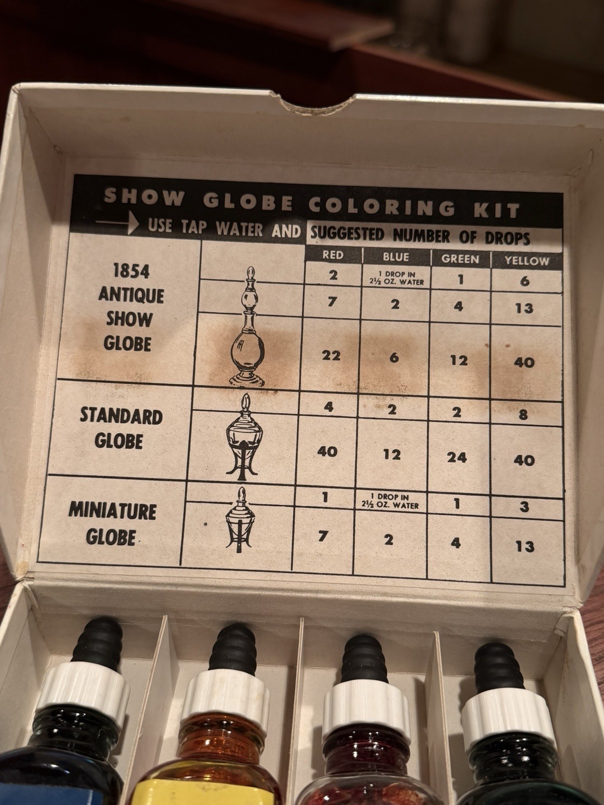 ~ RARE ~ Owen’s – Illinois Pharmacy / Apothecary Show Globe Coloring Kit