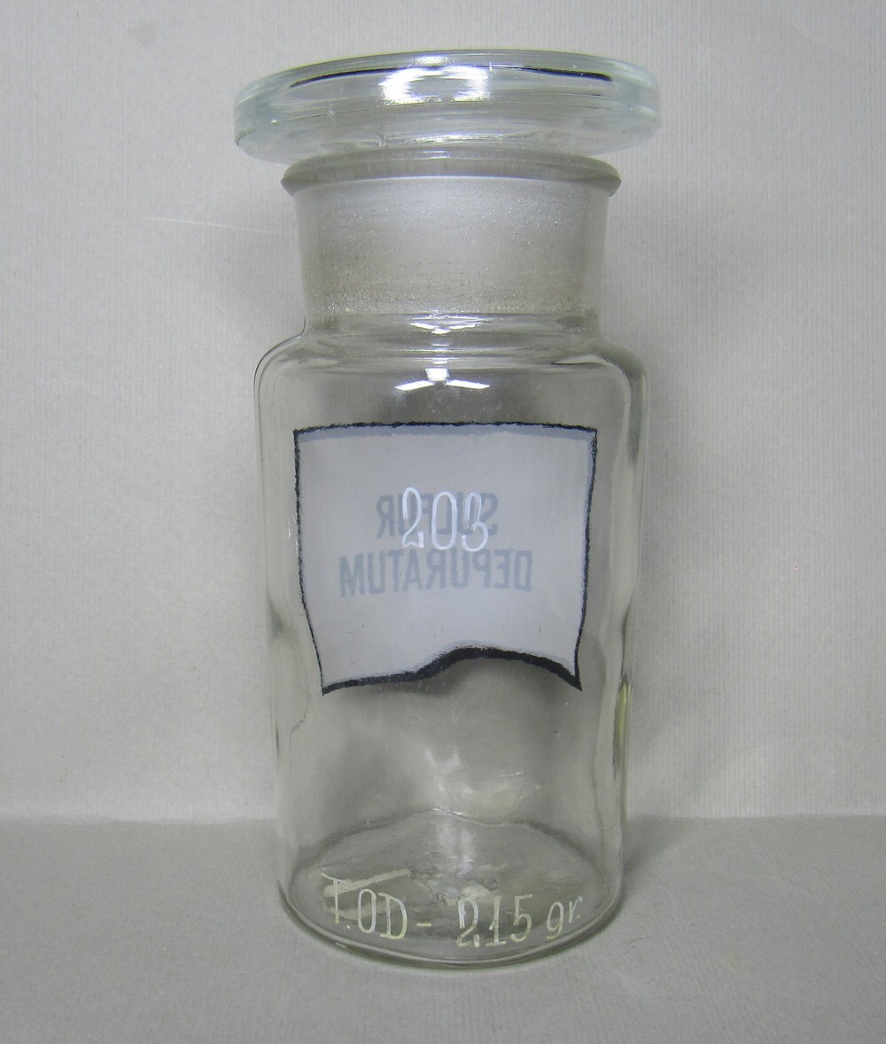 Vintage Medical Science Glass Bottle,Germany,SULFUR DEPURATUM