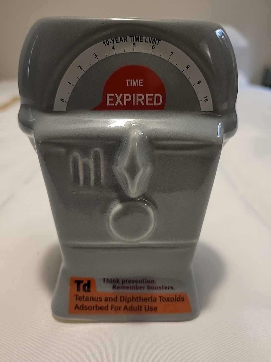 Medical Vaccine Advertising Tetanus Diphtheria Expired Parking Meter Vase USA