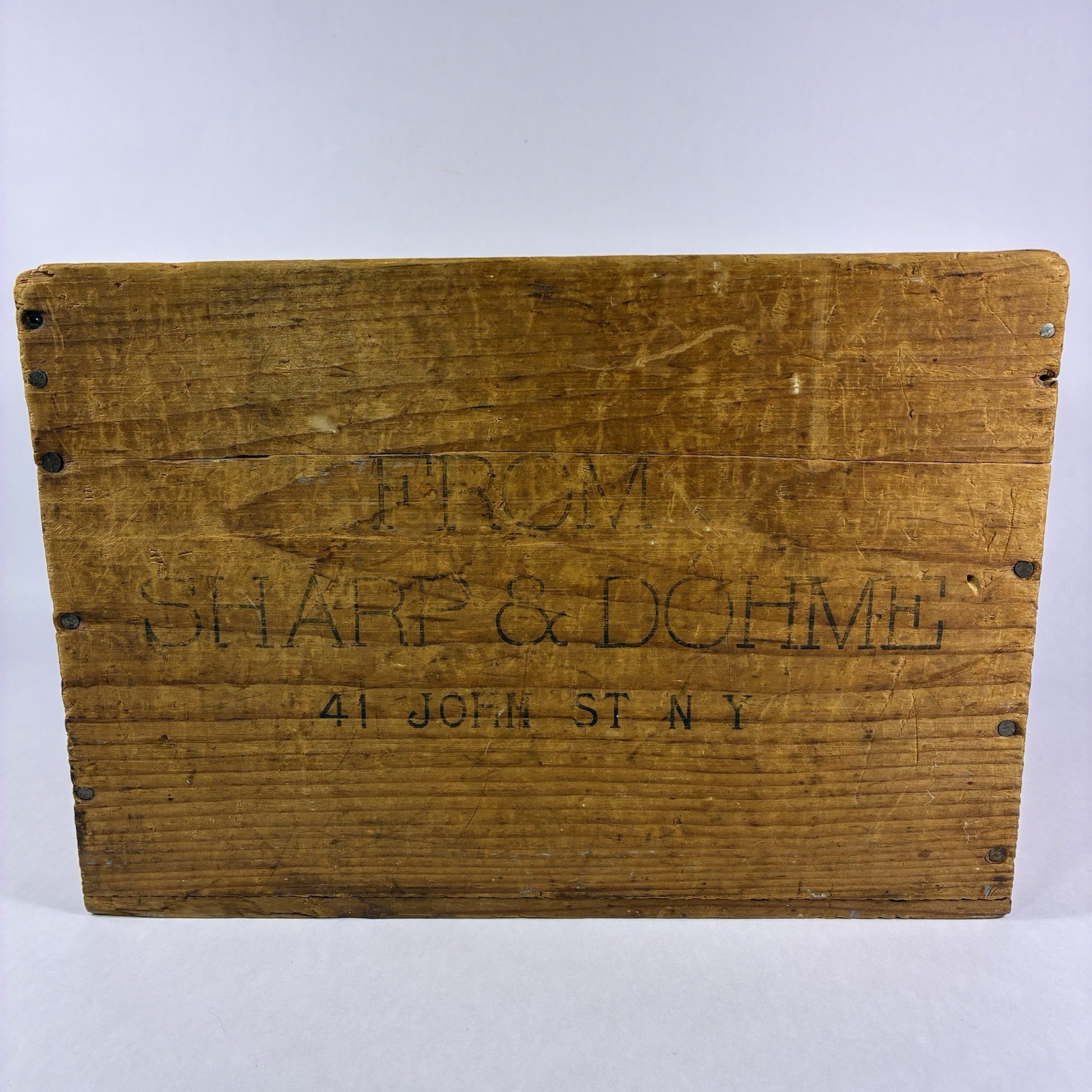 RARE Antique Sharp & Dohme Large Wooden Crate Box Pharmaceutical John St NY