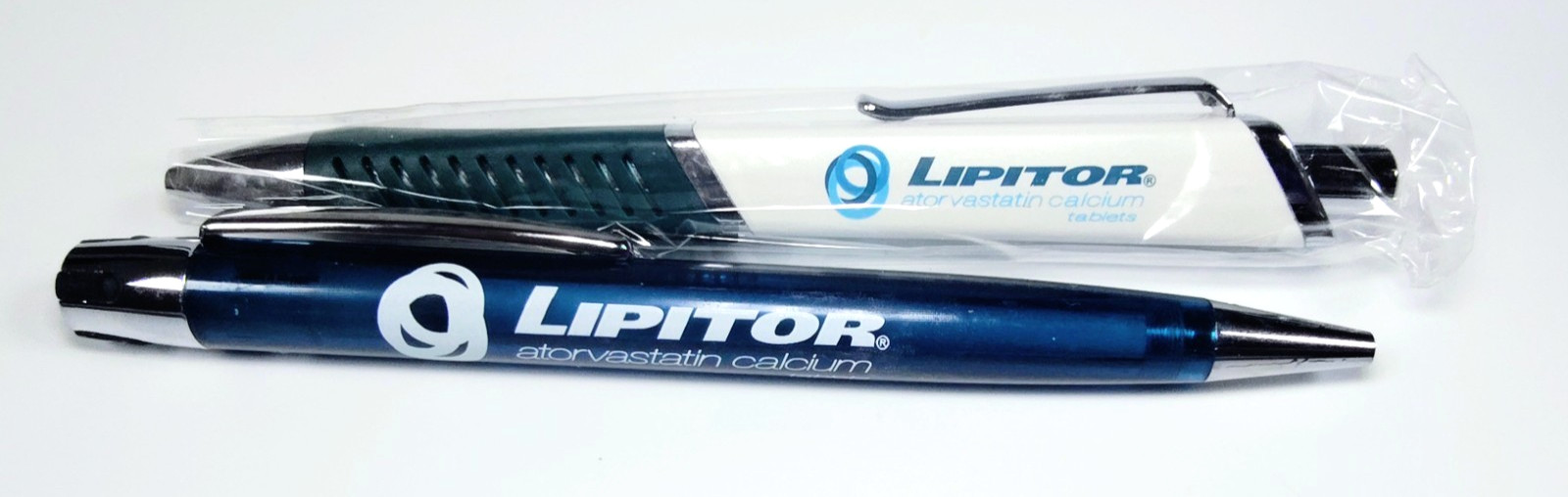 NOS Pfizer Lipitor Pharmaceutical Advertising Pens Lot of 2 Medical Promo WORKS