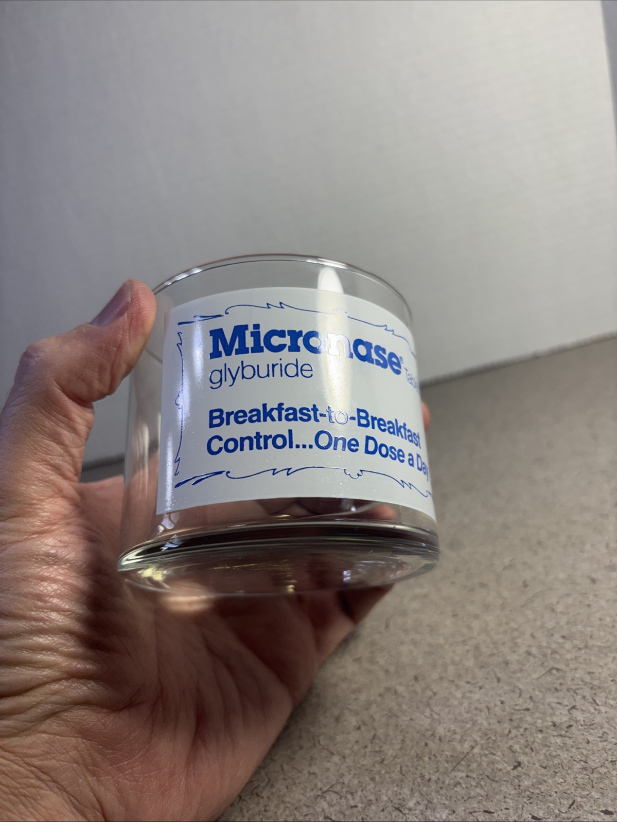 Micronase Drug Rep Pharmaceutical Advertising Apothecary Jar With Lid Glass