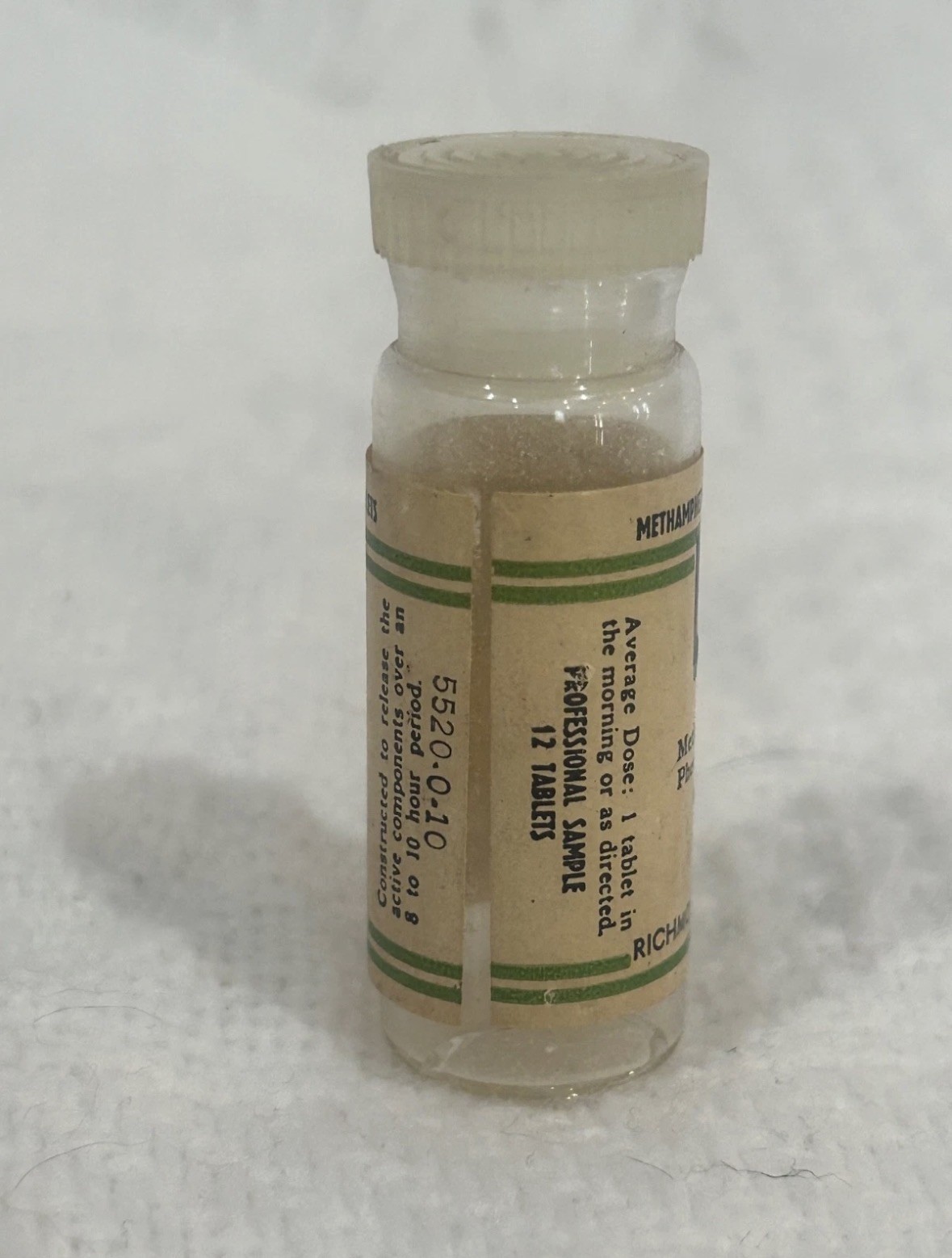 AH Robins Ambar Extentabs EMPTY Medicine Bottle Phenobarbital w/Methamphetamine
