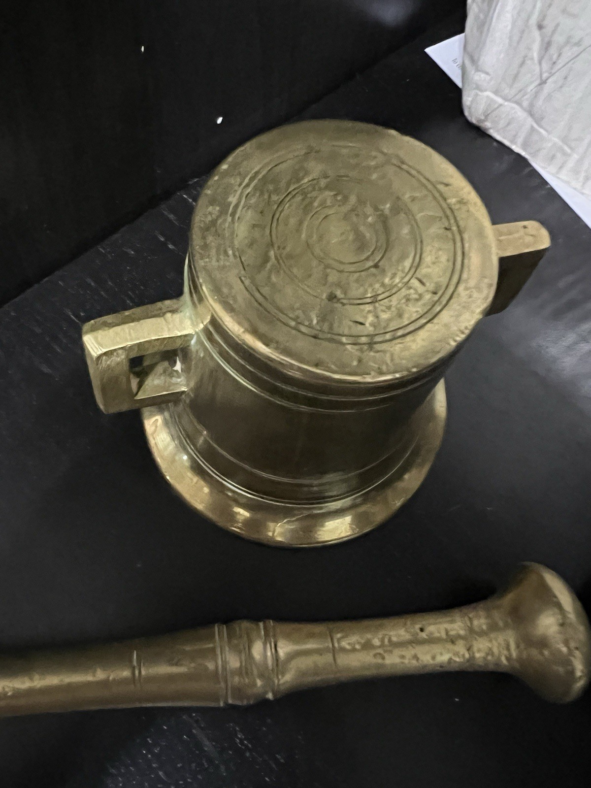 Vintage/Antique? Heavy Brass Large Mortar and Pestle Apothecary