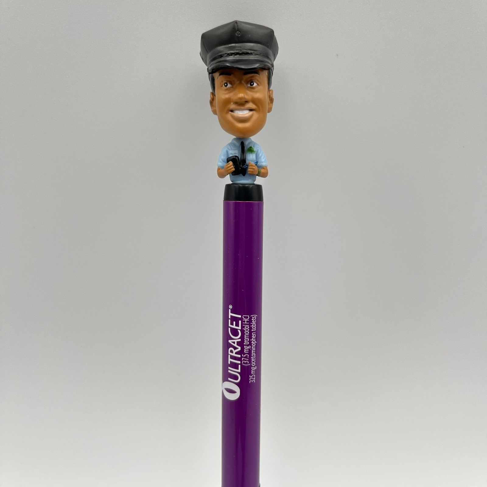 Ultracet Pharmaceutical/Drug Rep Purple Twist Pens Policeman Bobblehead LOT OF 3