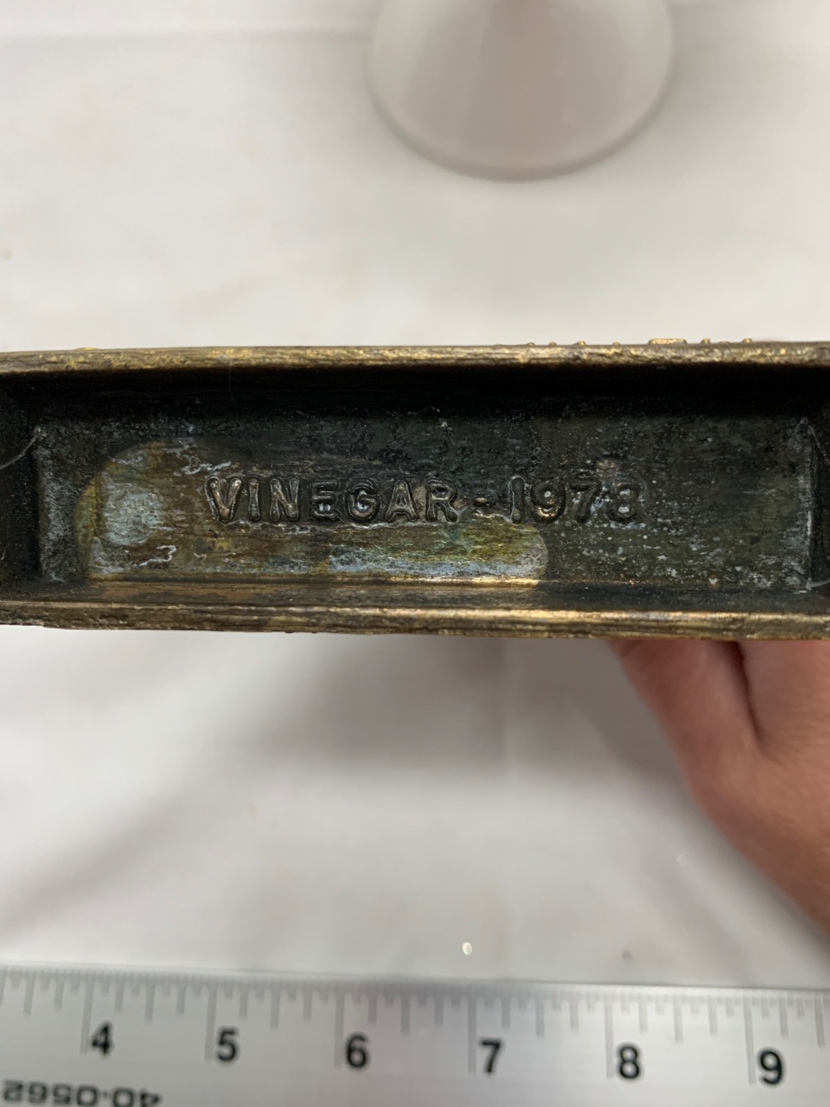 Vintage 1978 Tinactin Secundum Artem Bronze Plaque Paperweight Engraved Relief
