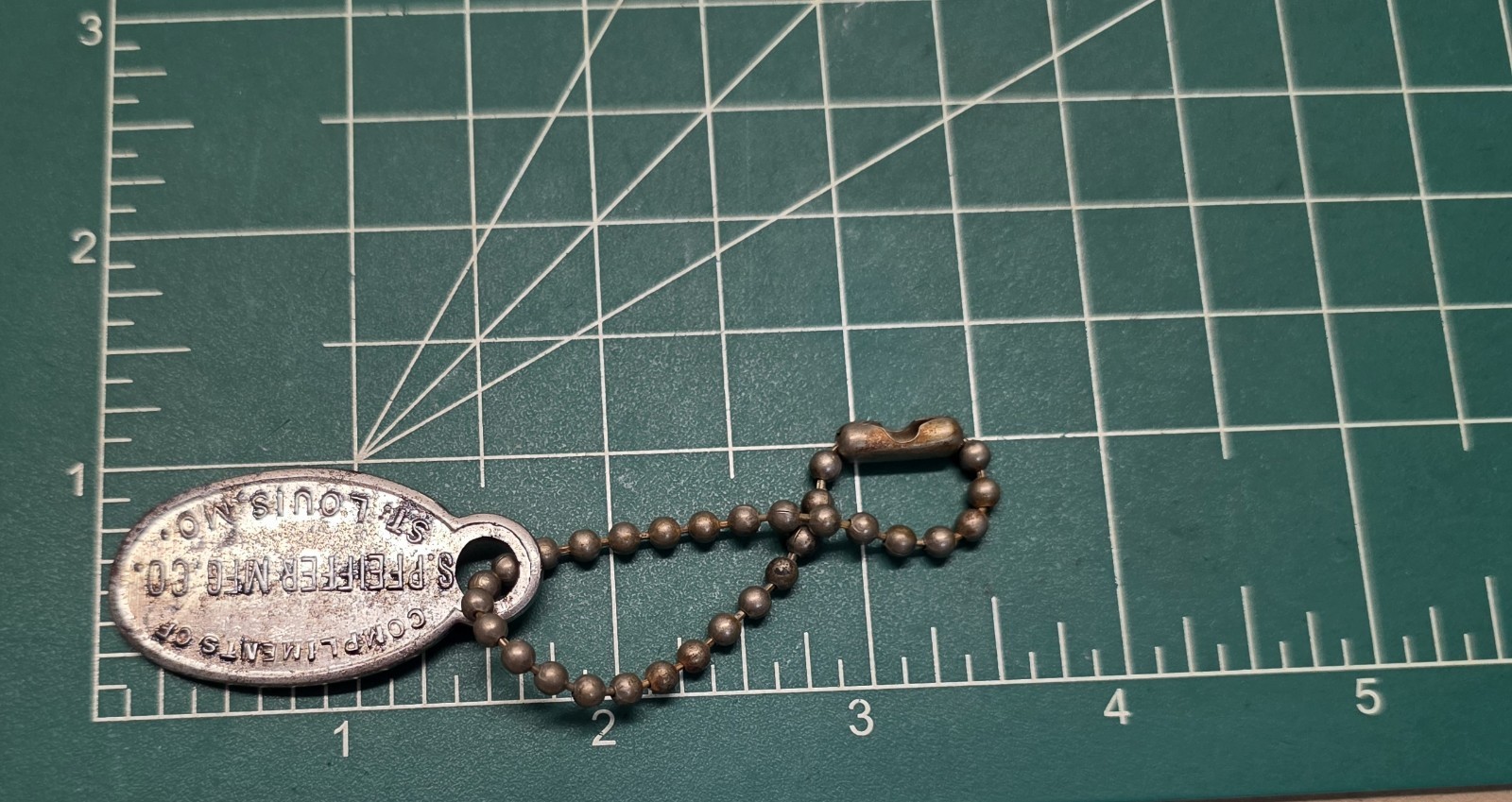 1935 PFEIFFER MANUFACTURING pharmaceuticals St.Louis, Mo. Golden Jubilee Key Fob