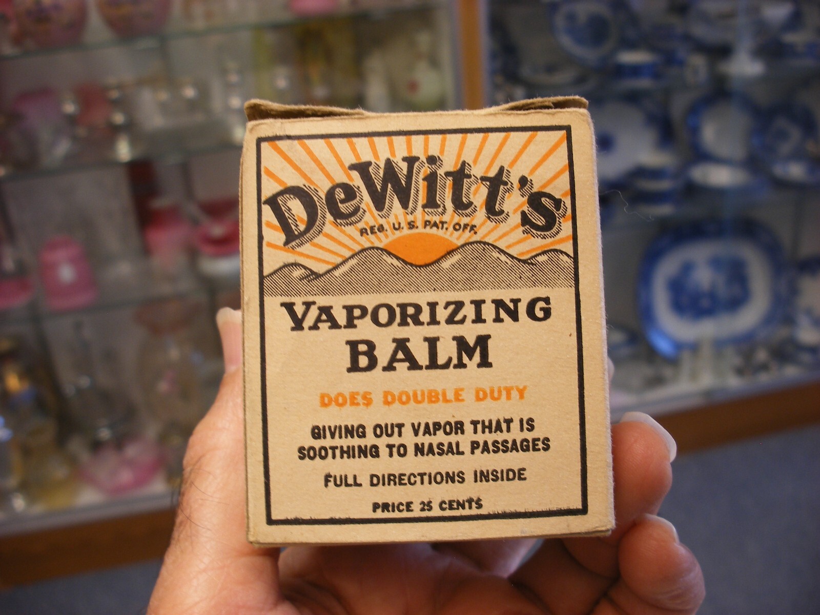 Vintage Medical Remedy Pharmacy Quack Cure – DeWitt’s Vaporizing Balm – Empty
