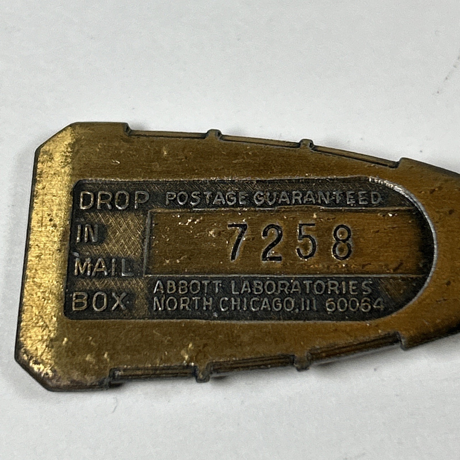 VINTAGE 1960’s SELSUN BLUE ABBOTT LAB ANTI-DANDRUFF, KEYCHAIN RETURN POSTAGE