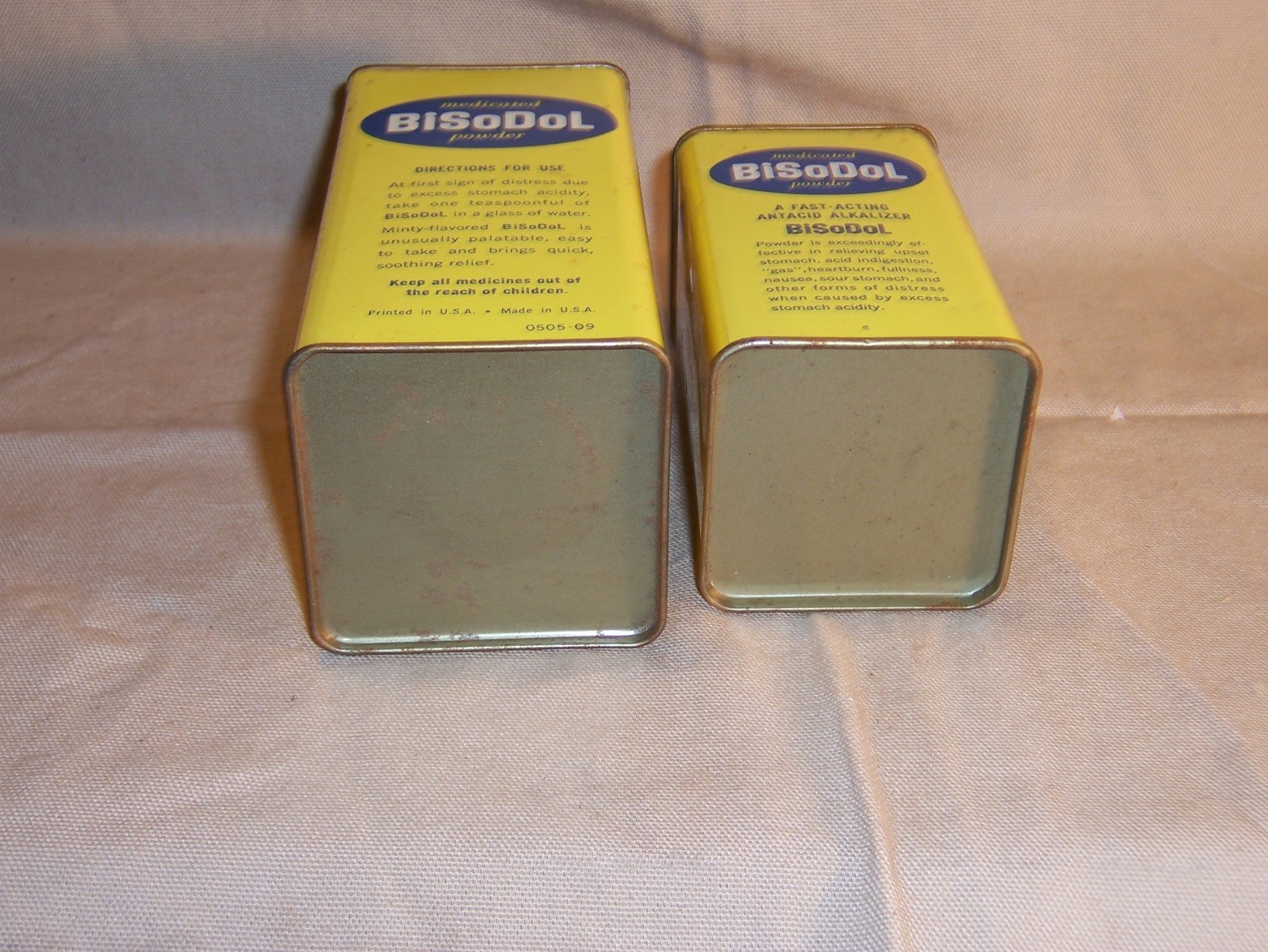 Vintage Advertising Medicine Tin Box BiSoDol New York Original Tin Display Decor