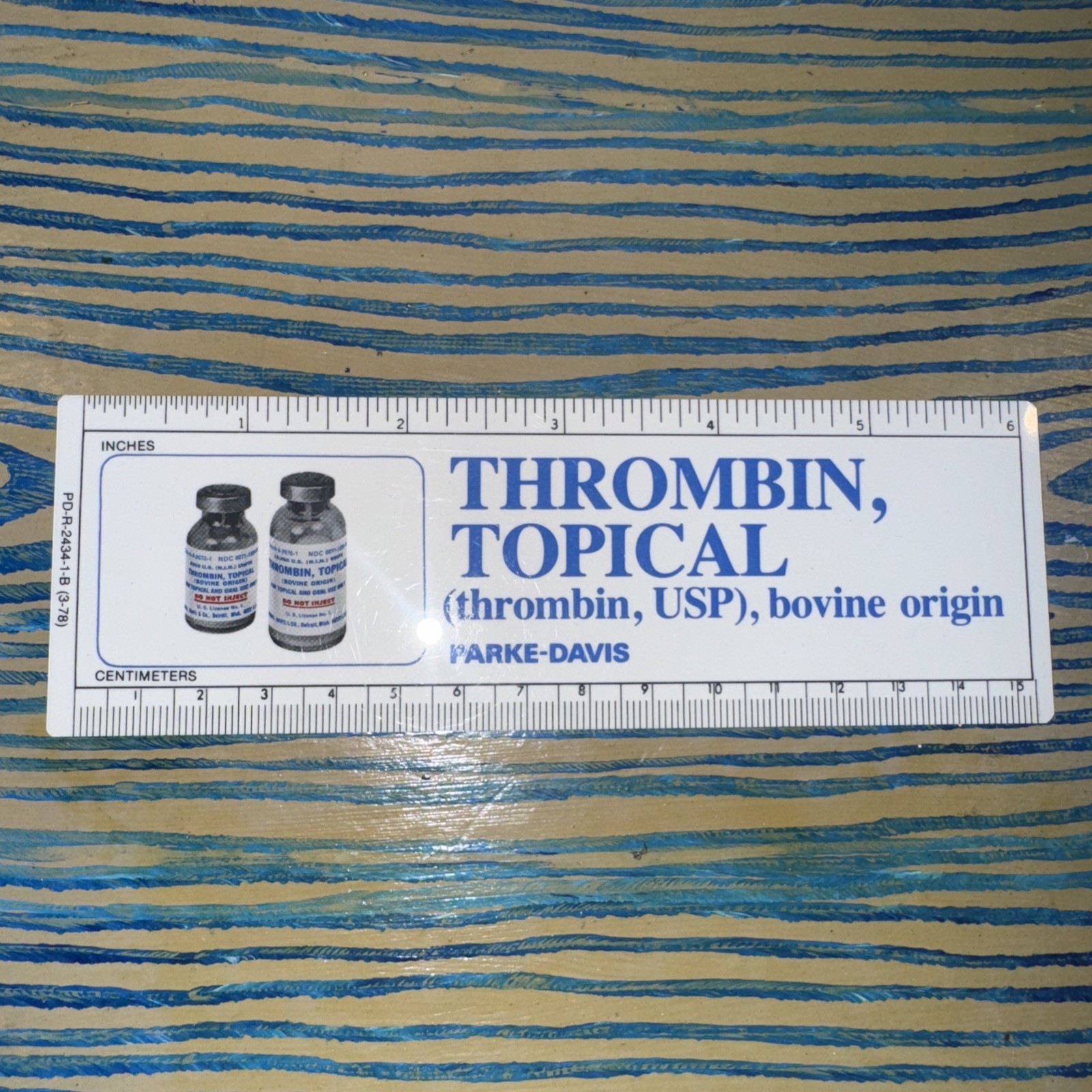 Thrombin Ruler Drug Rep Swag Parke-Davis Pharmaceuticals Vtg Pharma ad
