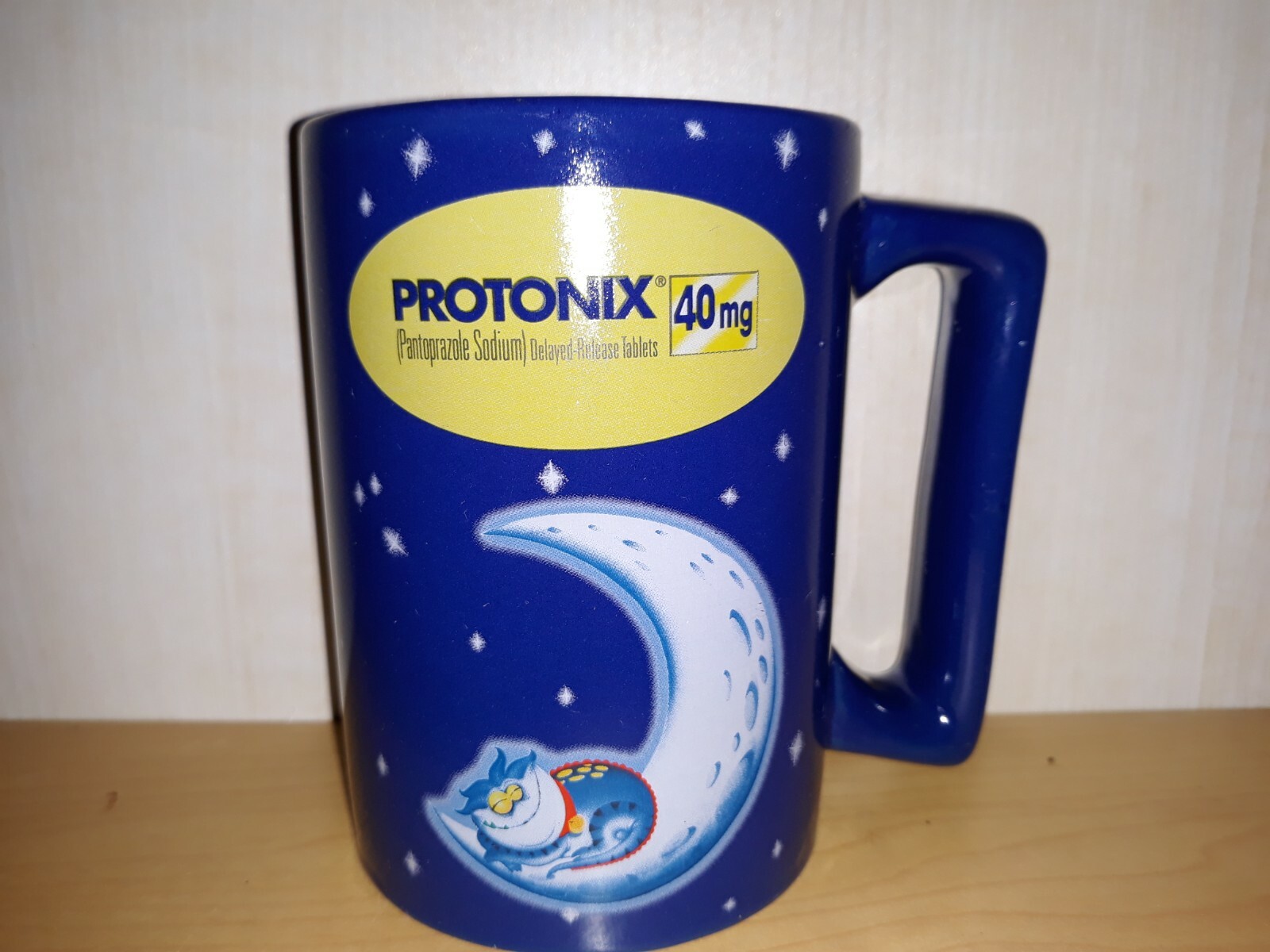 Protonix Injection IV Blue Monster 2 Sided Pharmaceutical Medical Coffee Mug