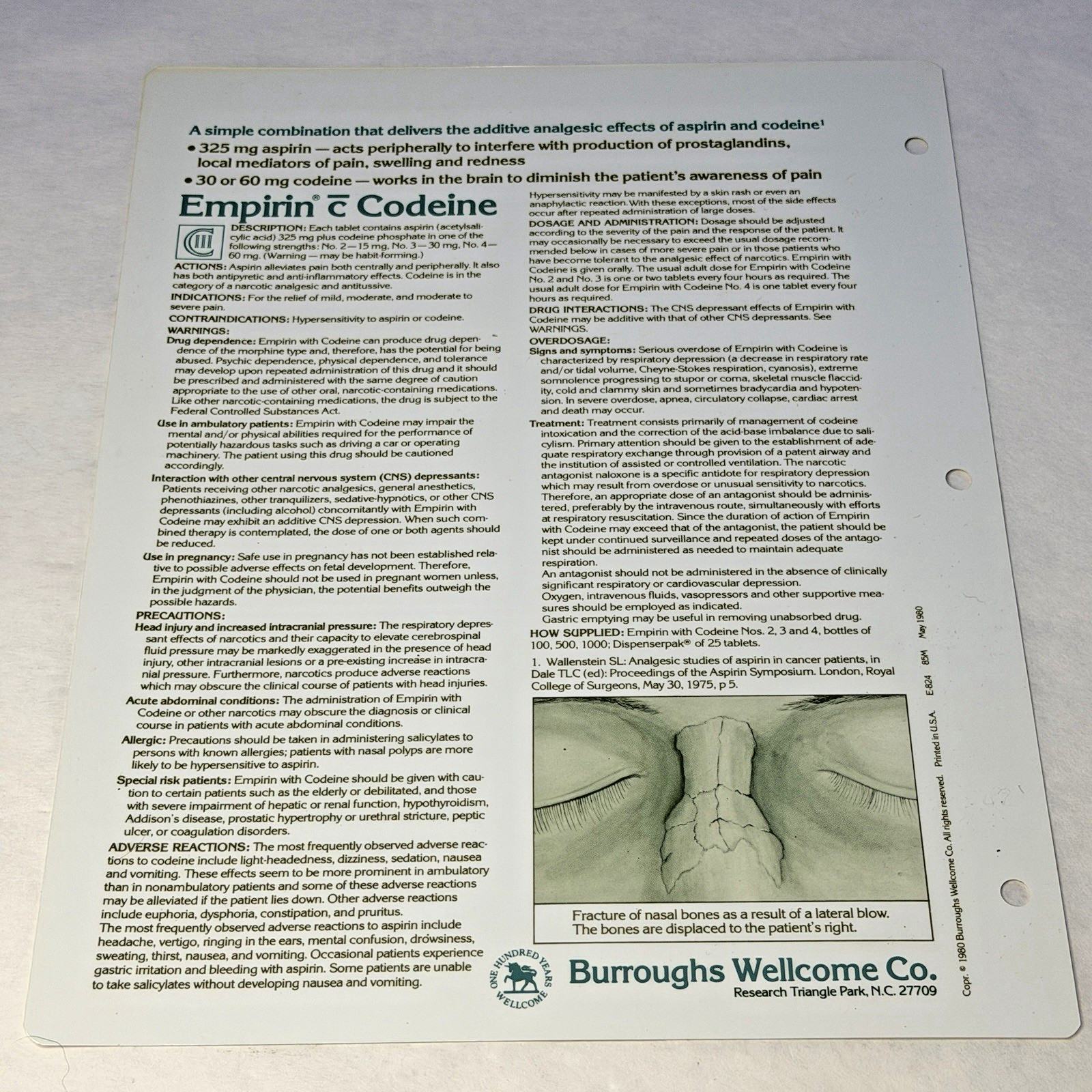Codeine Medical Charts 5 Drug Rep Ad Promo Pharma Collectible Marketing 1980