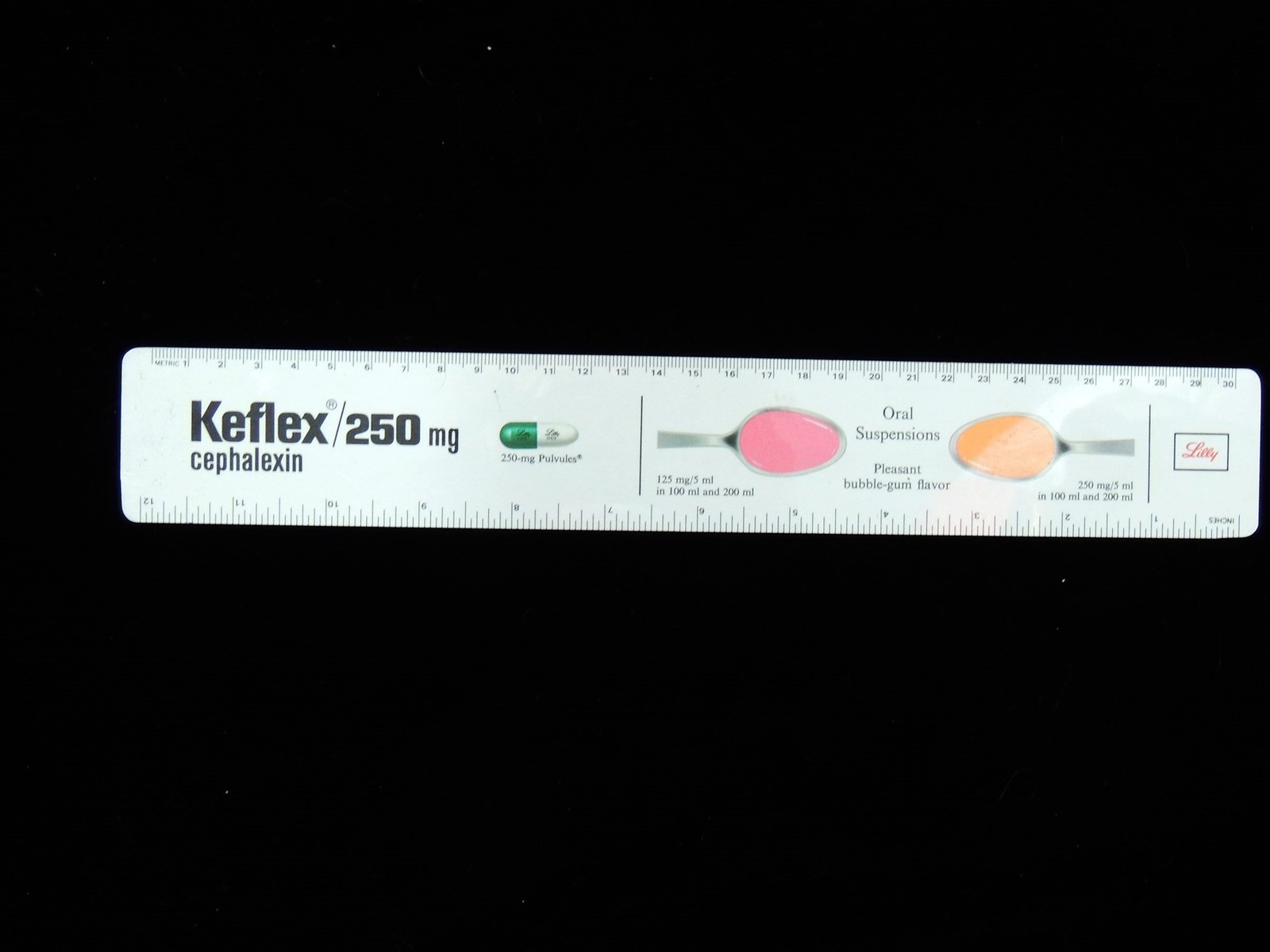 Eli Lilly Promotional 12″ Ruler Vintage Keflex Collectible Cir 70s