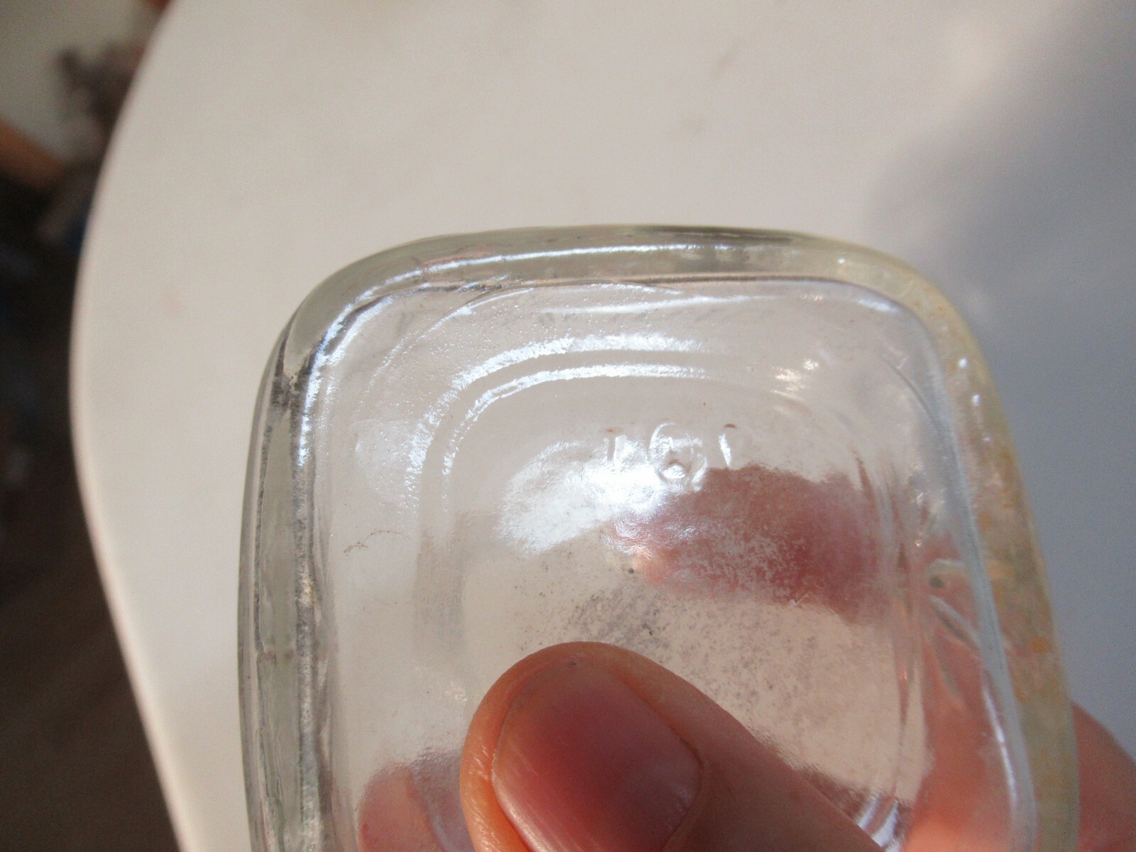 Vintage Empty LAVORIS Mouthwash Clear Square Glass Bottle w Starburst No Stopper