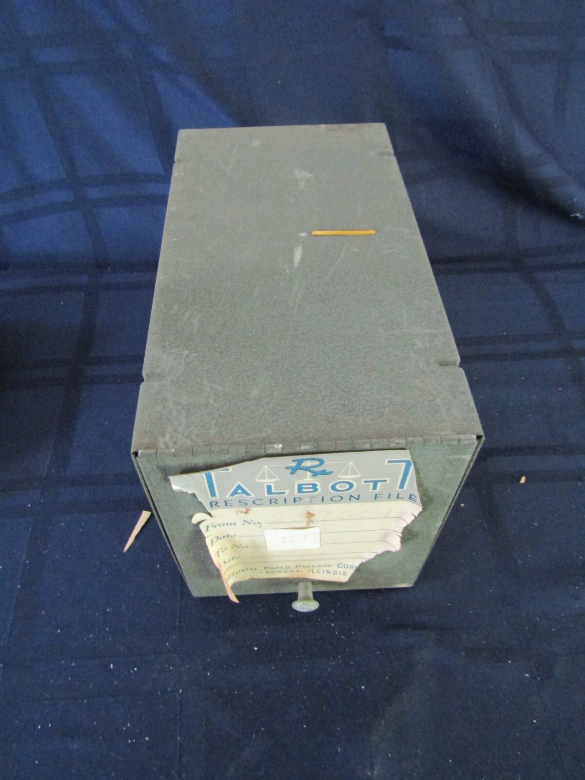 Vintage Talbot Prescription File- Metal Box- Montgomery PA- Miller’s Pharmacy #2