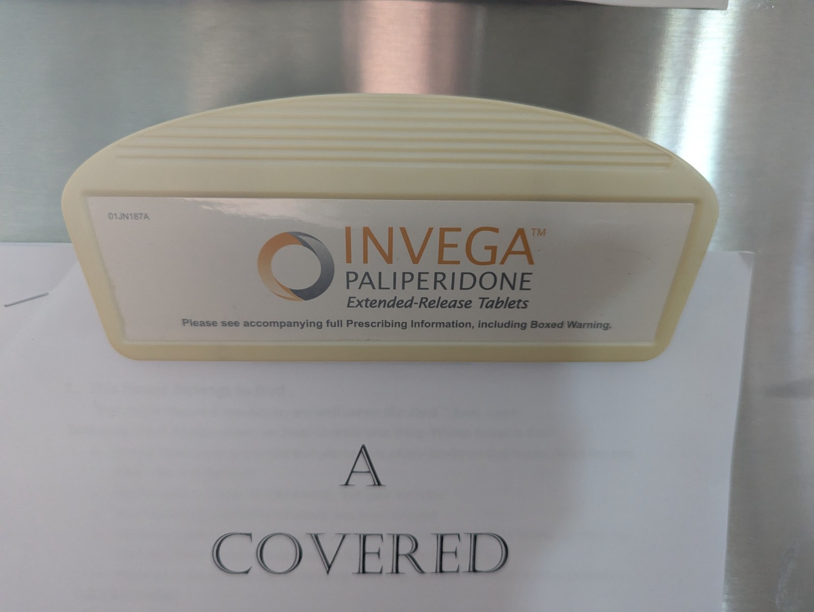 Vintage 90s Pharmaceutical Drug Rep Invega Magnetic Clip For Papers Chips