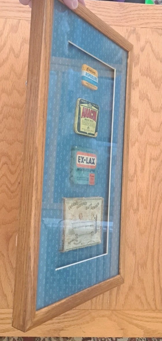 Framed Vintage Apothecary & Vanity Items 18×11″ Ex-Lax Cannon’s Iowa City IA