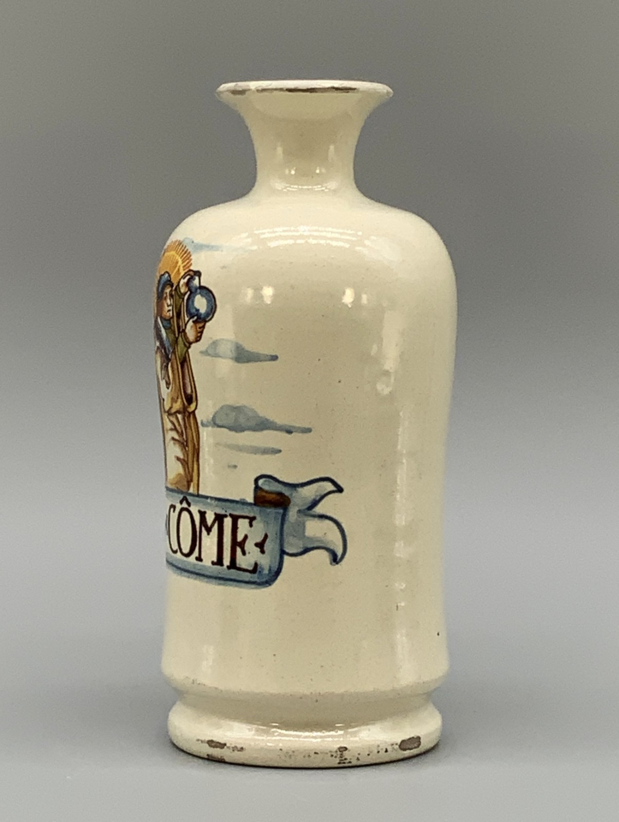 19th-Century French Saint Come Earthenware Apothecary Drug Chemist Jar Bottle