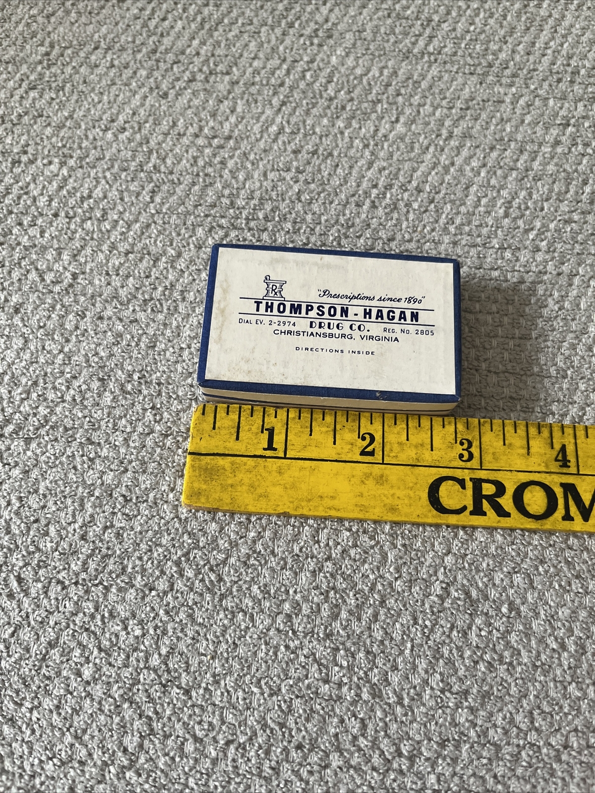 NOS Christiansburg Virginia Pharmacy Pill Box Thompson Hagan Pharmacy